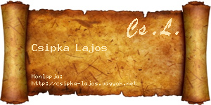 Csipka Lajos névjegykártya